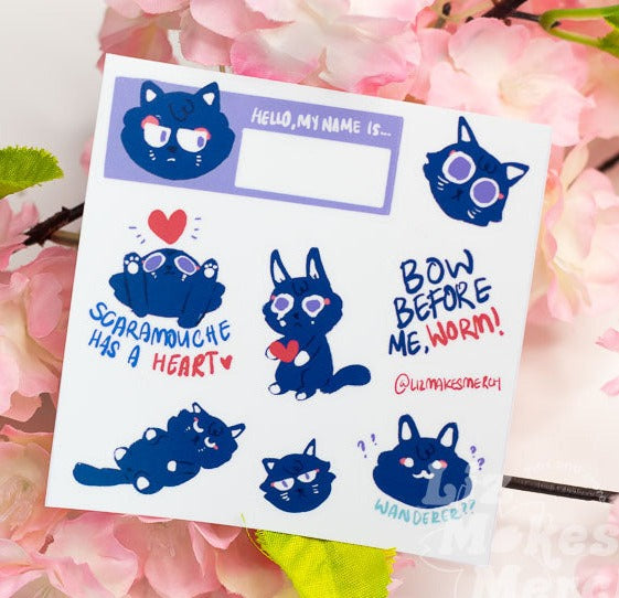 Scarameowche Vinyl Sticker Sheet
