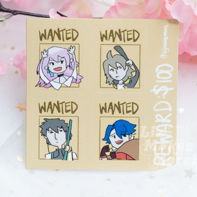 Honkai Star Rail WANTED Vinyl Sticker Sheet