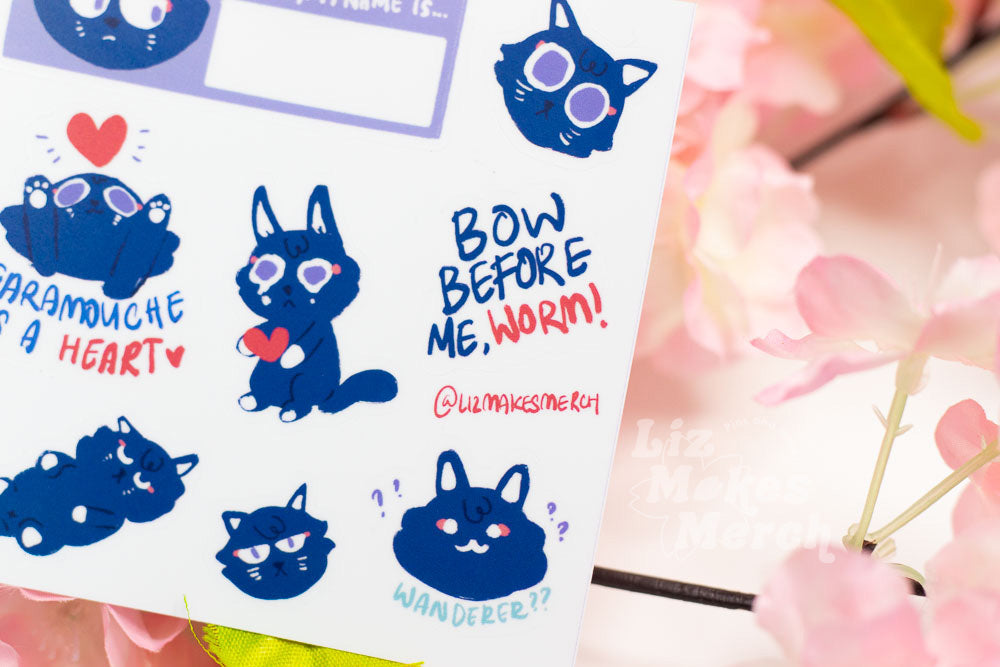 Scarameowche Vinyl Sticker Sheet