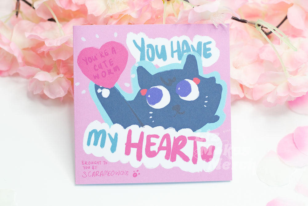 Scarameowche Loves You Small Greeting Card