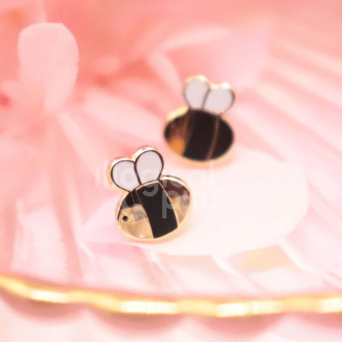 Gold Bee Earrings