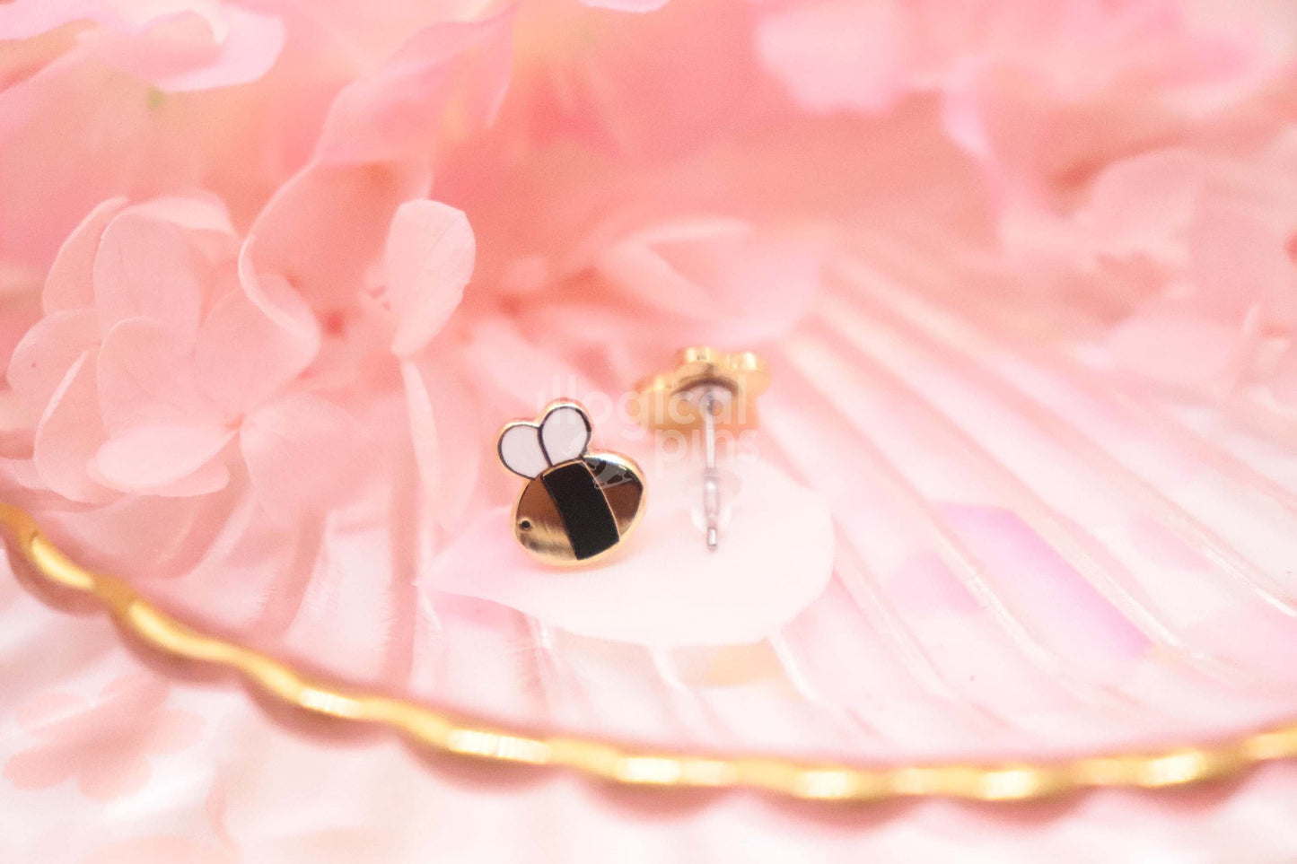 Gold Bee Earrings