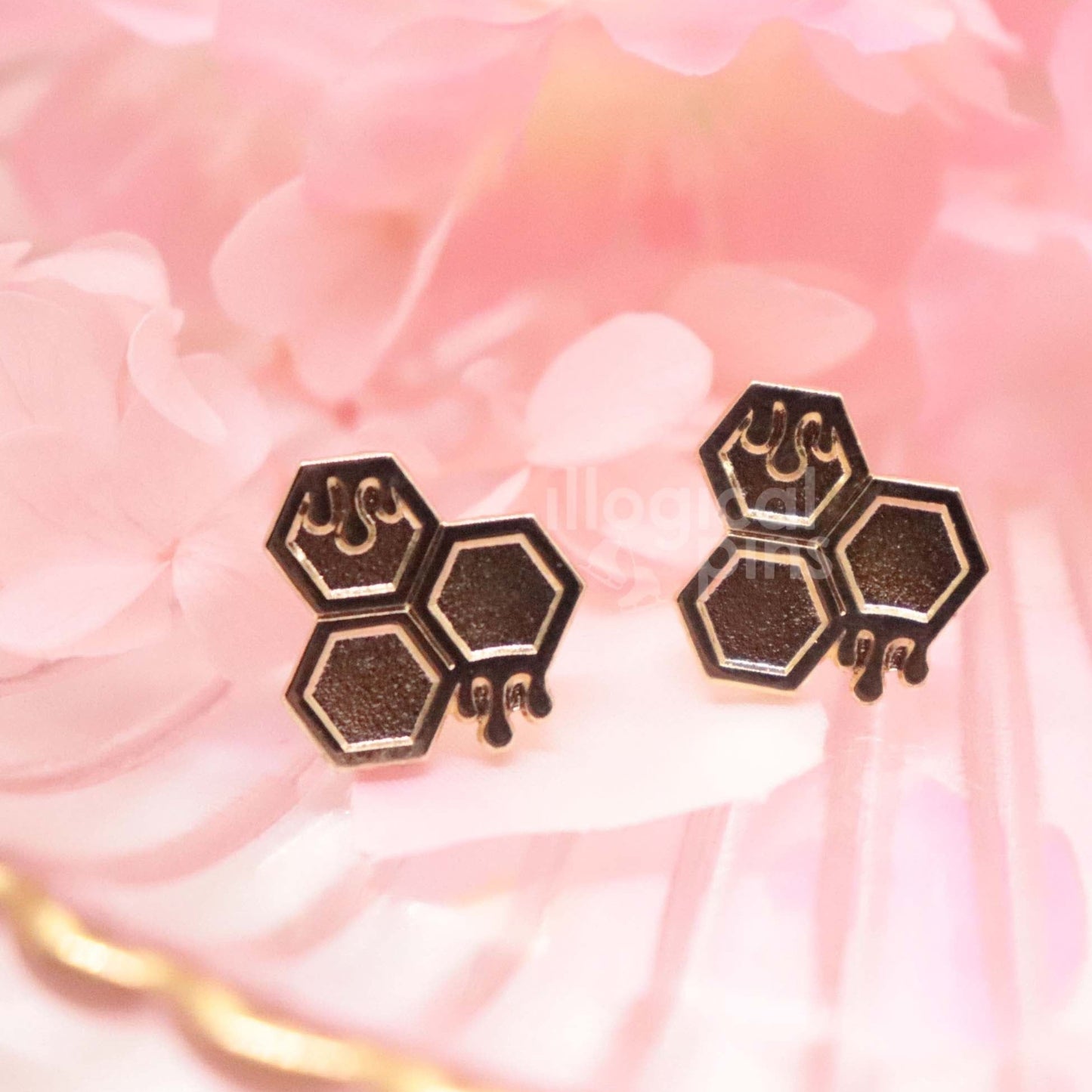 Gold Honeycomb Earrings