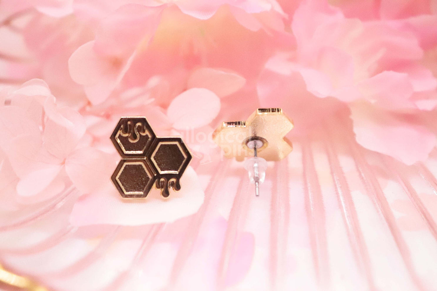Gold Honeycomb Earrings