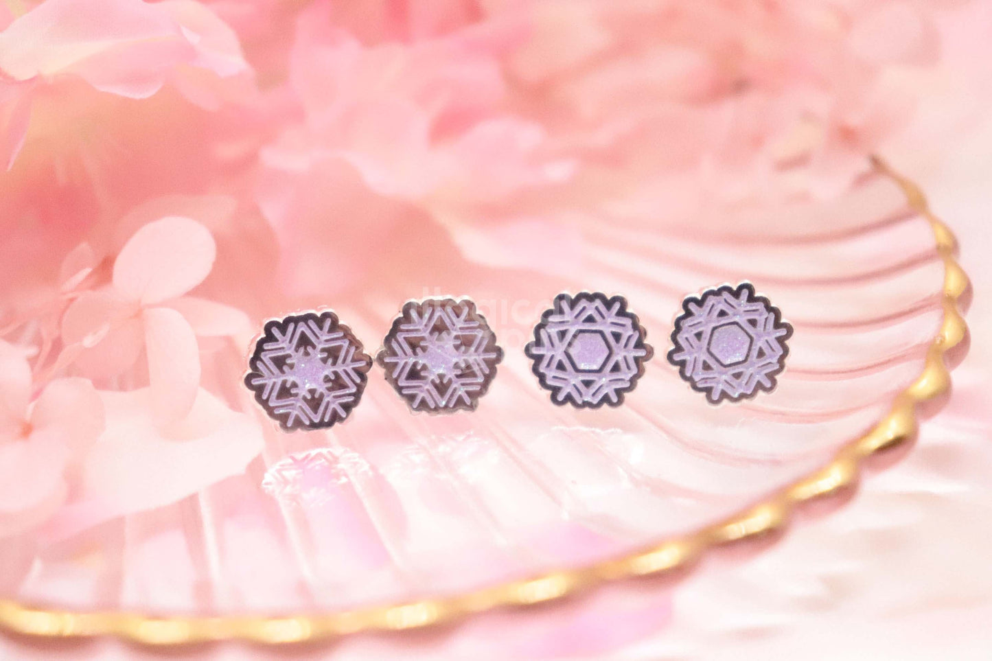 Hexagon Snowflake Earrings