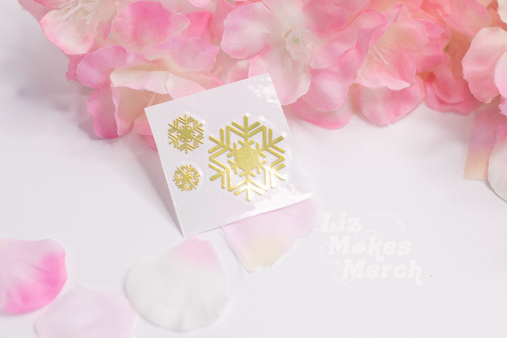Snowflake Gold Metal Transfer Sticker