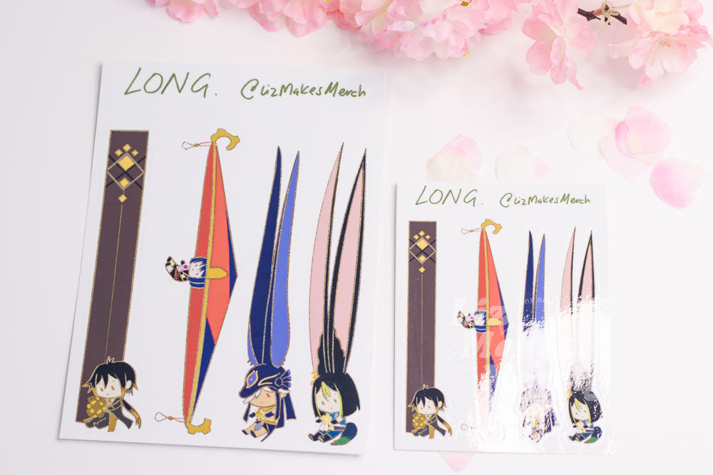 Long. Genshin Vinyl Sticker Sheet