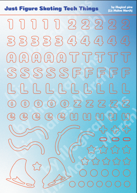 Just Figure Skating Things Vinyl Sticker Sheet