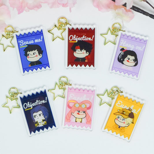 ALL The Great Ace Attorney Milky Packet Acrylic Keychain