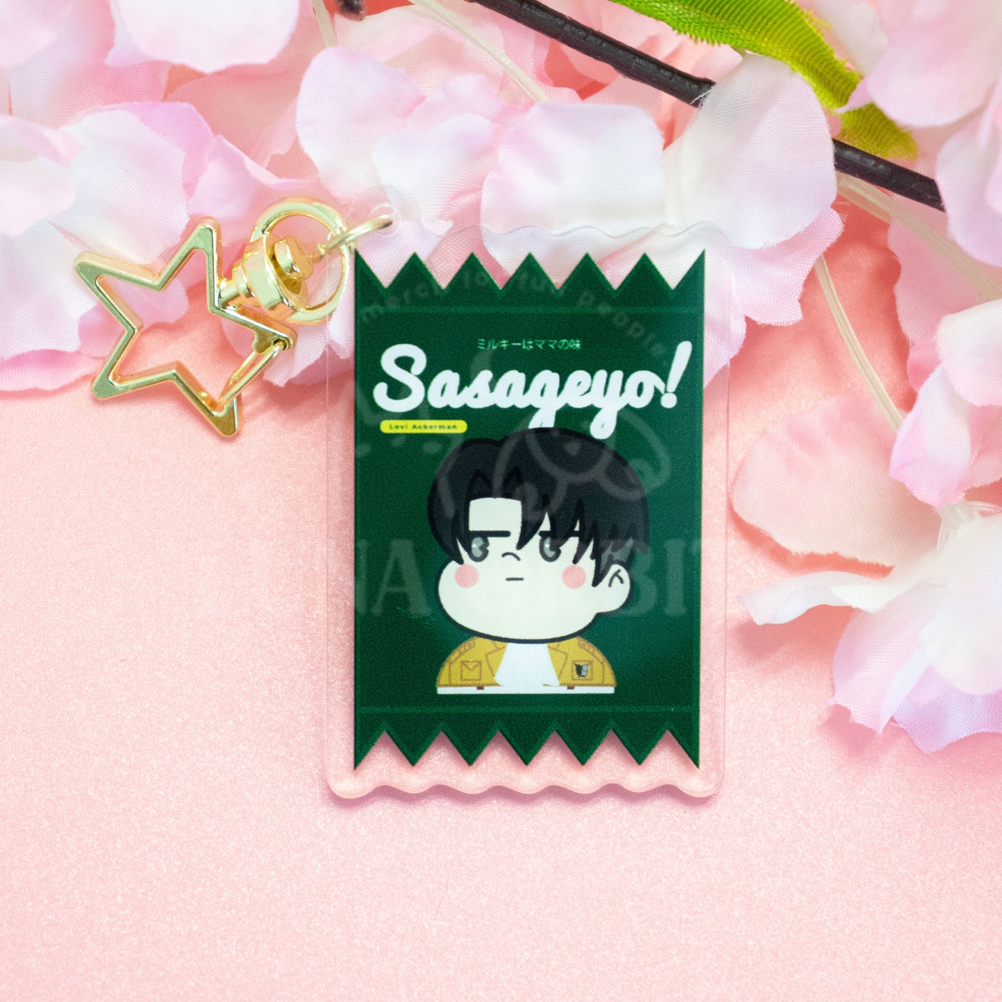 Levi Ackerman Milky Packet Acrylic Keychain