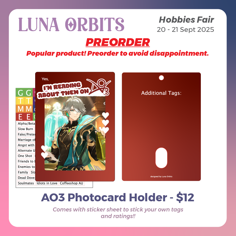 [PREORDER] SG60 + AO3 Photocard Holder