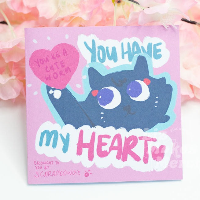 Scarameowche Loves You Small Greeting Card