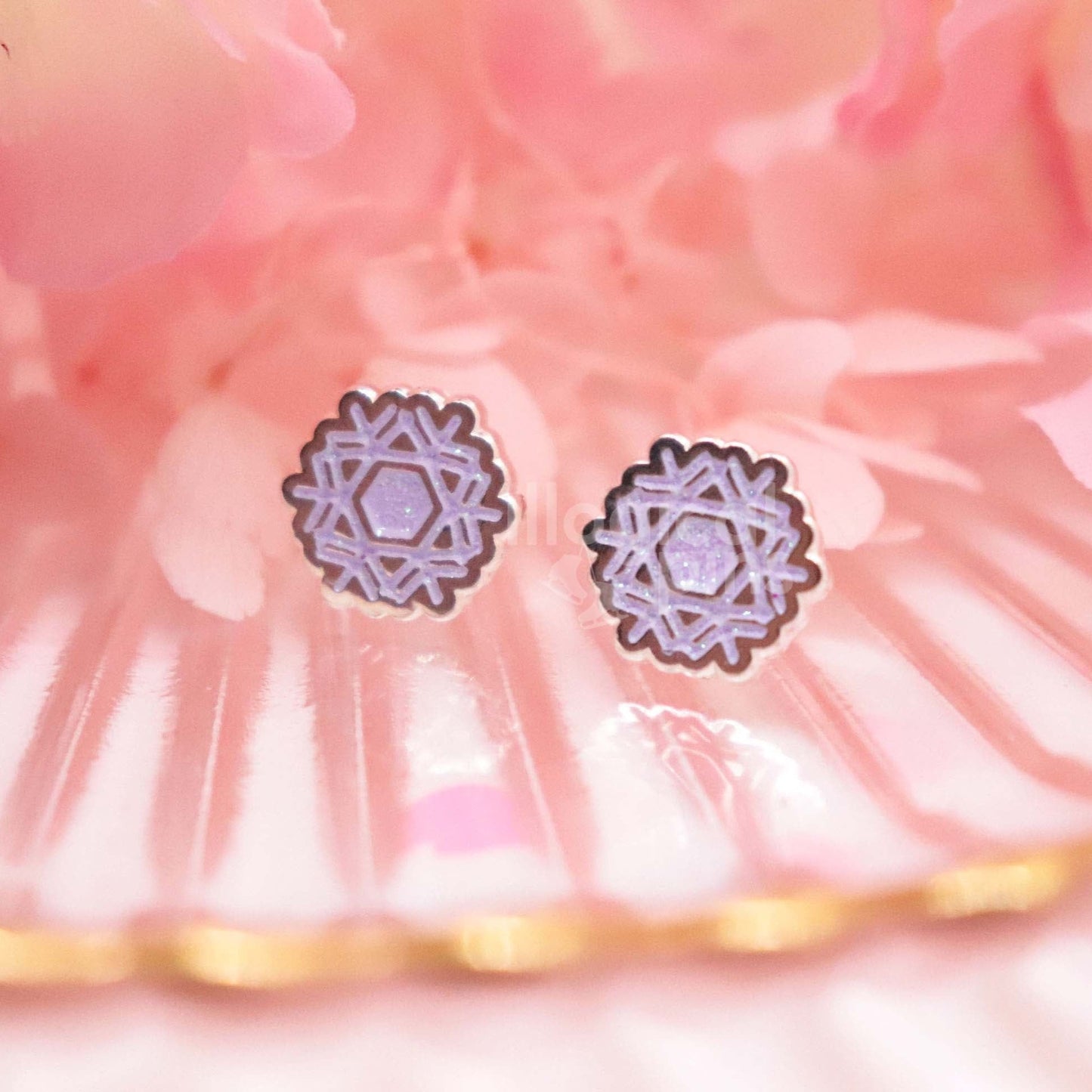 Hexagon Snowflake Earrings