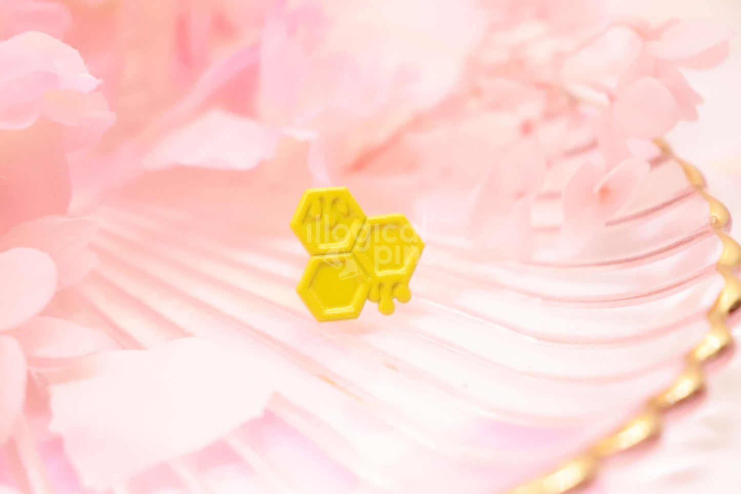 Yellow Honeycomb Earrings