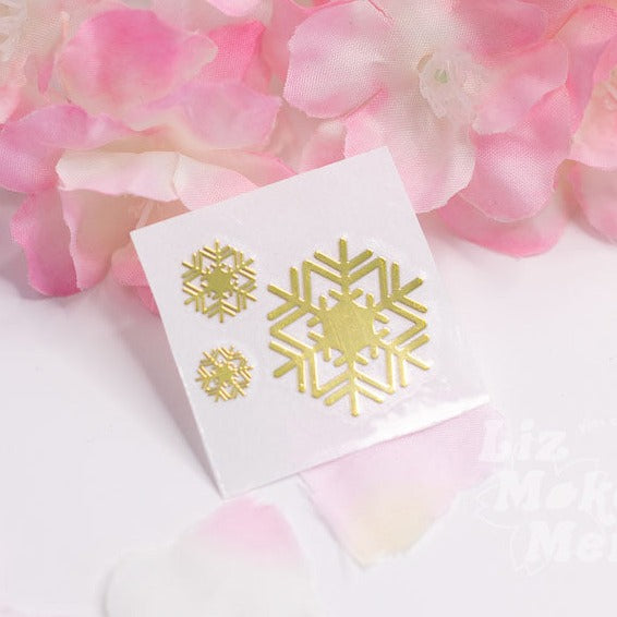 Snowflake Gold Metal Transfer Sticker